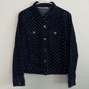 Liz Claiborne Polka Dot Denim Jacket